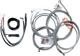 Complete Stainless Braided Handlebar Cable/Brake Line Kit — Cable Kit