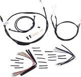 Complete Black Vinyl Handlebar Cable/Line Kit for Ape Hangers