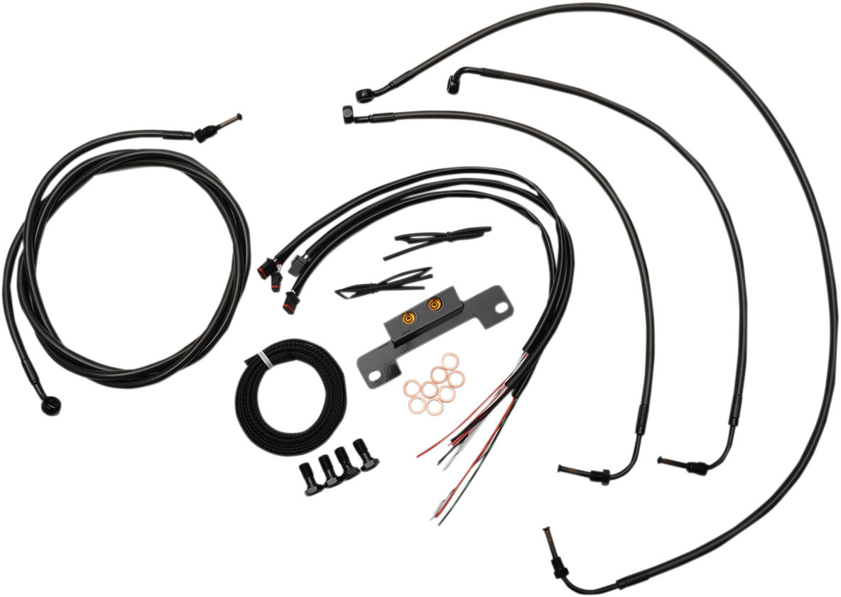 Complete Midnight Braided Handlebar Cable/Brake Line Kit — Mini