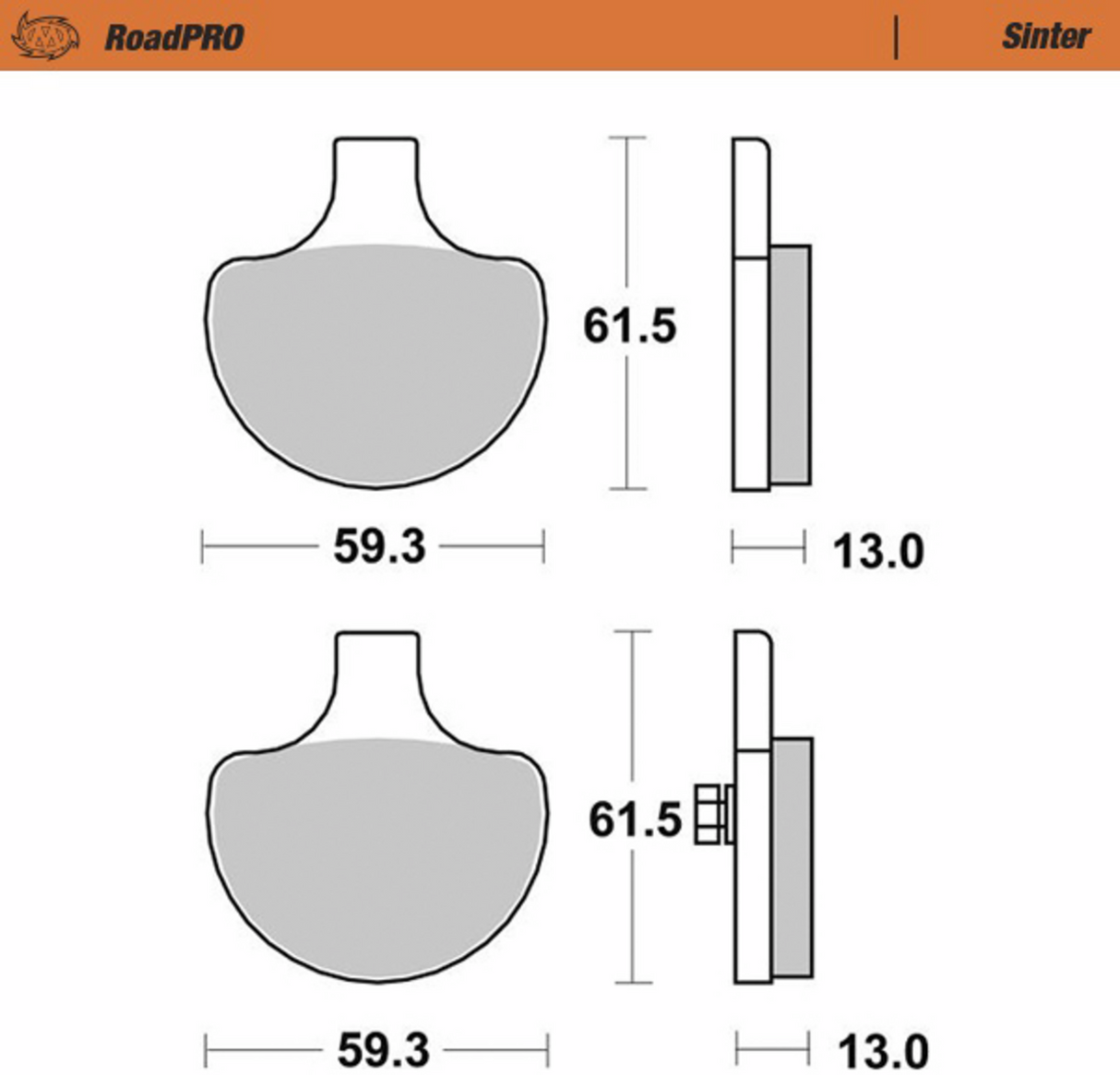 RoadPro Sintered Metal Brake Pads