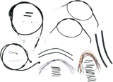 Complete Black Vinyl Handlebar Cable/Line Kit for Ape Hangers