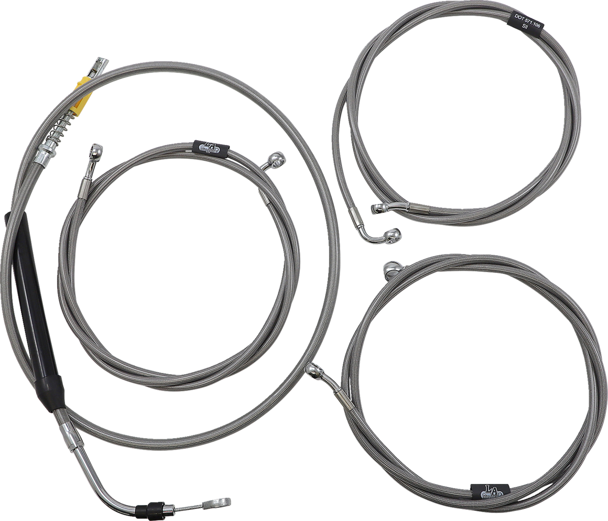 Standard Stainless Braided Handlebar Cable/Brake Line Kit