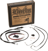 Complete Black Vinyl Handlebar Cable/Line Kit for Ape Hangers