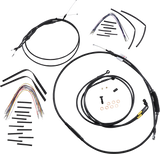 Complete Black Vinyl Handlebar Cable/Line Kit for Ape Hangers
