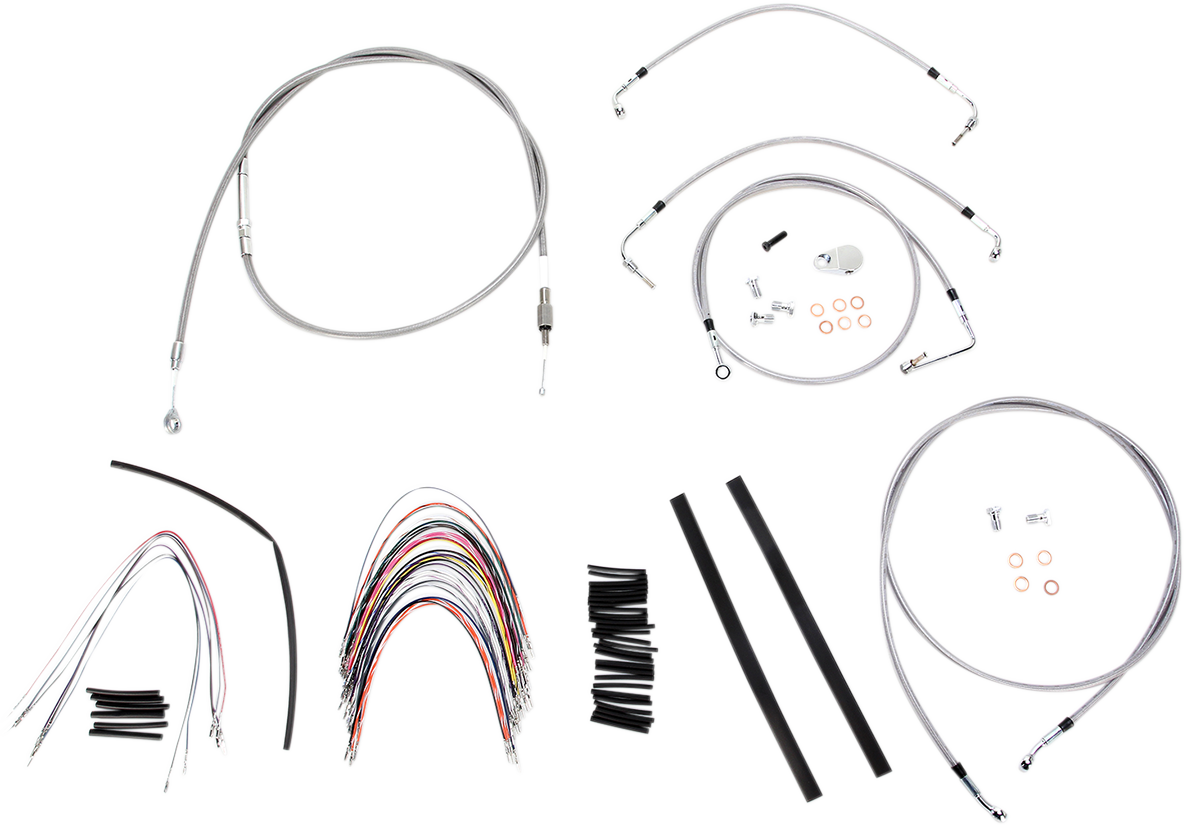Complete Stainless Braided Handlebar Cable/Brake Line Kit