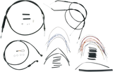 Complete Black Vinyl Handlebar Cable/Line Kit for Ape Hangers