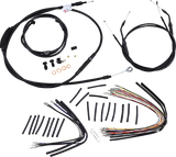 Complete Black Vinyl Handlebar Cable/Line Kit for Ape Hangers