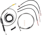 Complete Stainless Braided Handlebar Cable/Brake Line Kit — Cable Kit