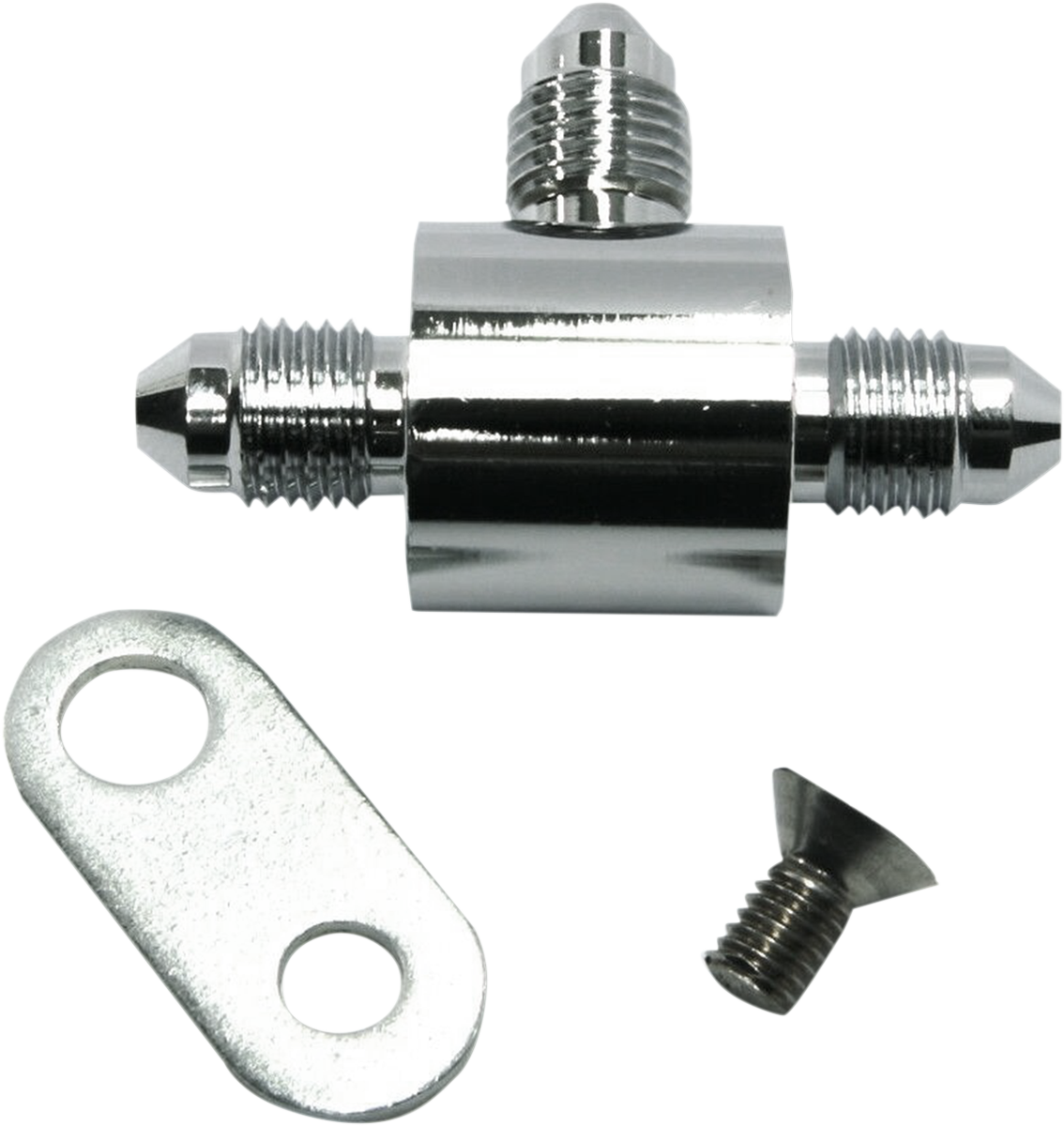 T-Block with Bracket - AN3 - Chrome