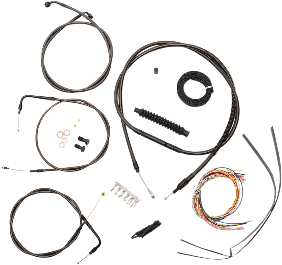 Complete Midnight Braided Handlebar Cable/Brake Line Kit — Standard