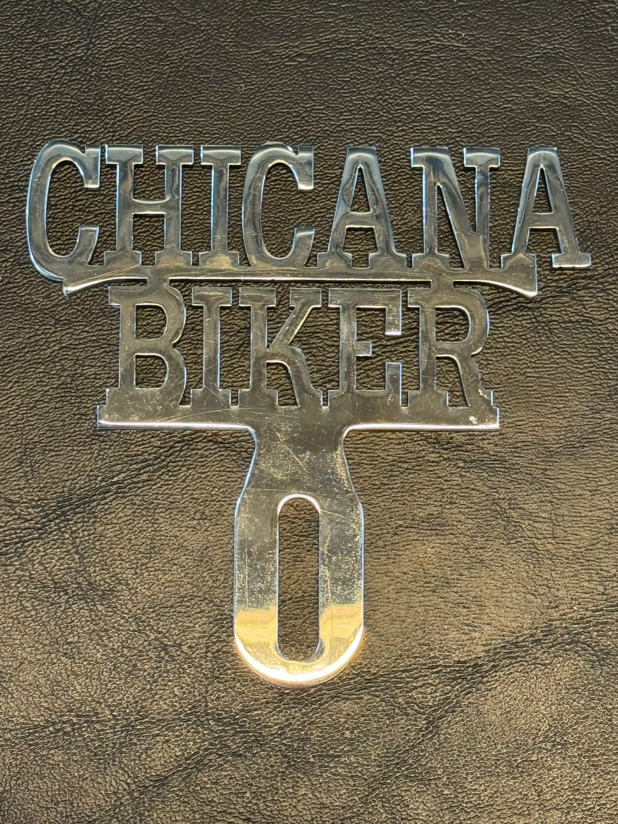 Chicana Biker License Plate Topper