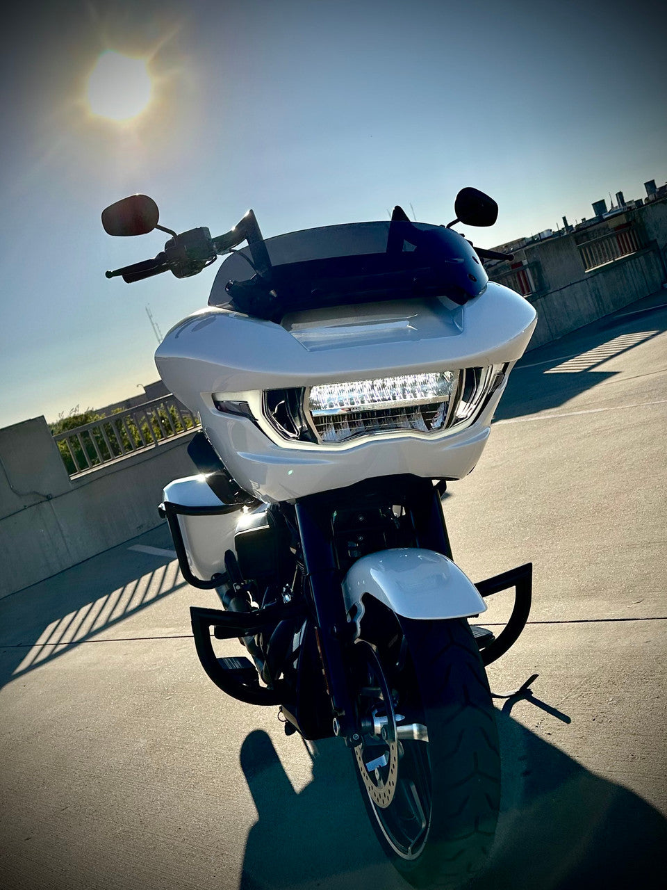Guardian Gloss Black Front Highway Crash Bar for Harley
