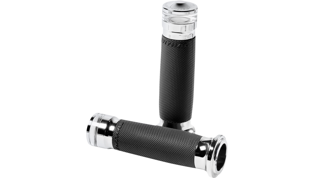 PM Vision Series Chrome Flashing LED Turn Signal Grips