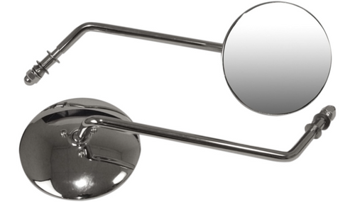 Vicla Mirror - 7.5" - Smooth Chrome with Visor Pair