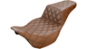 Step-Up Seat - Full Lattice Stitch - Brown - FLH 2008-2023 Bagger