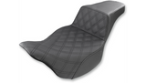 Bagger Step-Up Seat - Front Lattice Stitch - Black - FL '08-'23