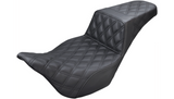 Bagger Step-Up Seat - Full Lattice Stitch - Black - '08-'23 FL