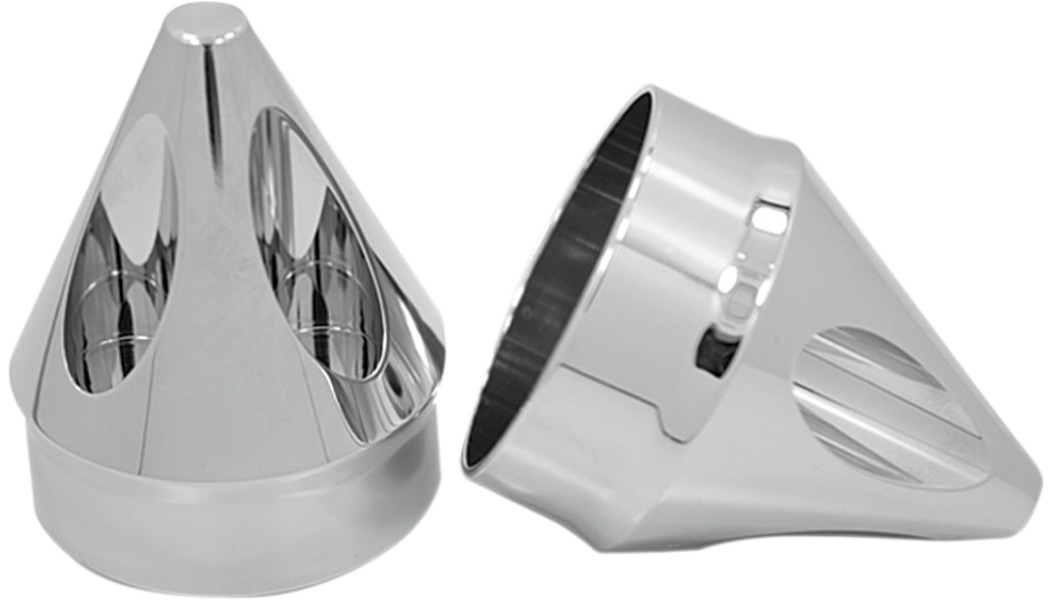 Spike Front Axle Nut Cover Chrome Pair