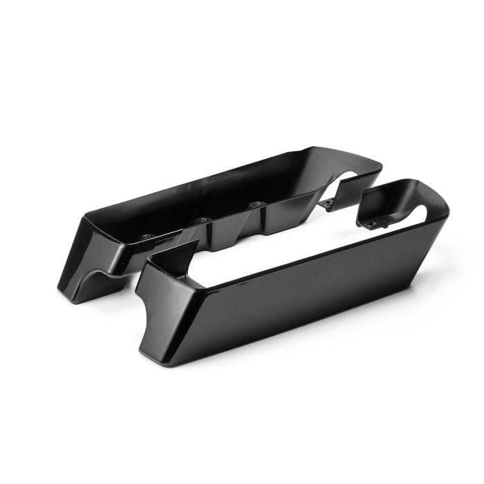 HARLEY® TOURING 3" SADDLEBAG EXTENSIONS DUAL CUT EXHAUST IN VIVID BLACK FOR '14-'22