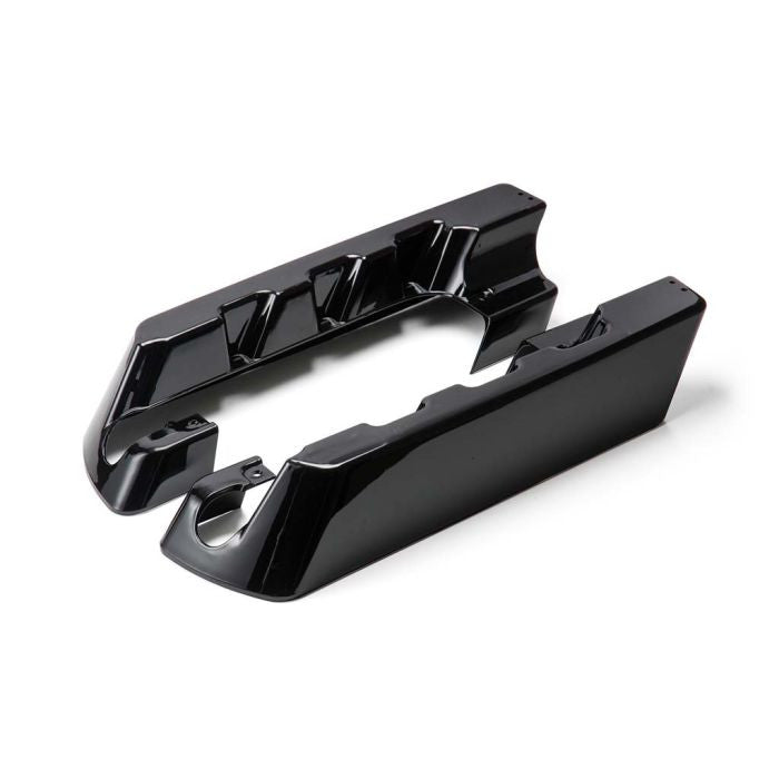 HARLEY® TOURING 3" SADDLEBAG EXTENSIONS DUAL CUT EXHAUST IN VIVID BLACK FOR '14-'22