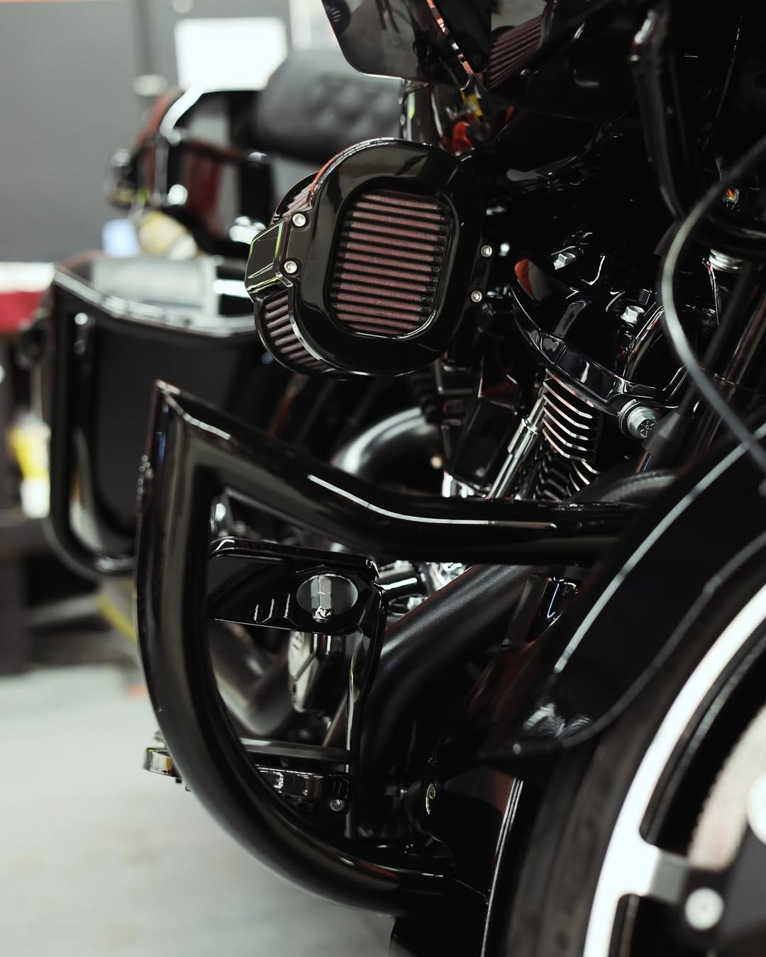 Guardian Gloss Black Front Highway Crash Bar for Harley