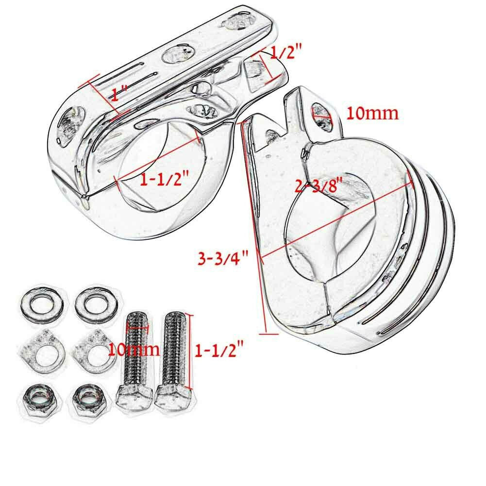 Highway Peg Clamp 1-1/2" Chrome Set  820-1963